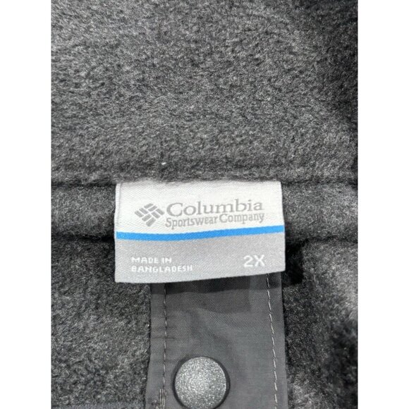 Columbia Mens 2X Fleece Pullover Jacket Gray & Burgundy Polyester - Picture 3 of 5